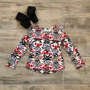 Old Navy Girls Floral Thermal Warm Long Sleeves Top Size 2T